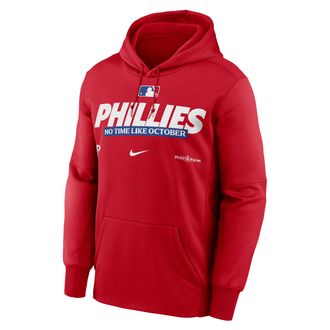 Nike Philadelphia Phillies 2026 Postseason Authentic Collection Nike Mens Therma-FIT MLB Pullover Hoodie in Red | NKAQ62QPPW-D28
