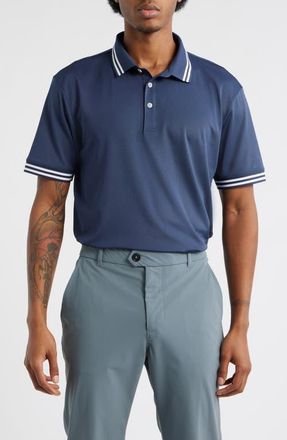 Swannies Thatcher Tipped Performance Polo in Navy at Nordstrom, Size Xx-Large