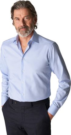 Eton Katoenen Eton overhemd lichtblauw slim fit geweven