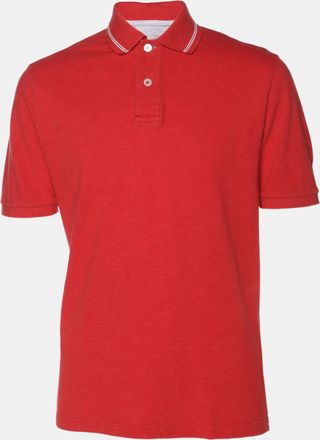 Eleventy Red Knit Button Polo T-Shirt