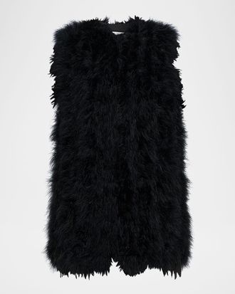 Yves Salomon Cropped Feather Gilet
