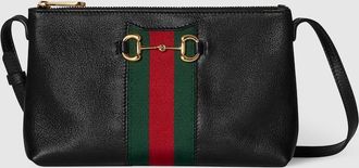 Gucci Horsebit Web Mini Bag, Black, Leather