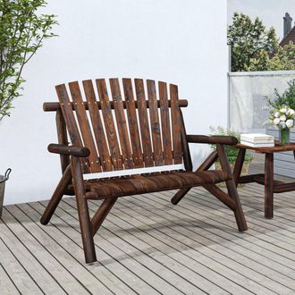 vidaXL Vidaxl - Banco De Jard&iacute;n De 2 Plazas Madera Maciza Abeto 119x85x98 Cm