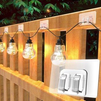OEM 25 Ganchos Grandes Para Exteriores, Que No Da&ntilde;an Las Luces, Ideales Para Decorar Guirnaldas De Luces Navide&ntilde;as, Patios, Jardines Y Balcones