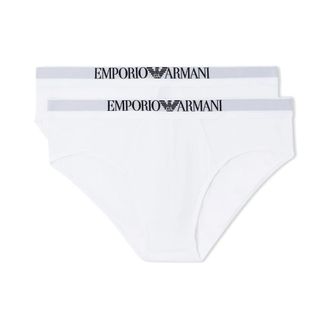 Emporio Armani Bottoms, male, White, Size: XL Stretch Cotton Briefs