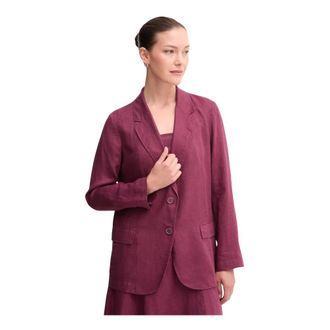 Benetton Jassen, Dames, Bruin, M, Linnen, Blazer van puur linnen