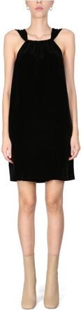 Moschino Abito Sleeveless Chic 70s Velluto Misto Seta - Dames - Korte kleedjes - Zwart - S - Kleedjes