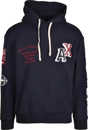 A|X Armani Exchange Grey Cotton Hooded Sweatshirt