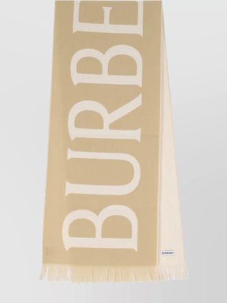 Burberry wool logo-intarsia fringed scarf
