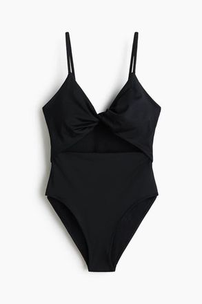 H&M Padded-cup High Leg Swimsuit in Black at Nordstrom, Size X-Large