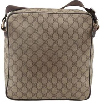 Gucci Vintage, unisex, Beige, ONE Size, Leer, Pre-owned Leren Cross Body Tas