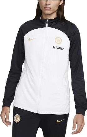 Nike Chelsea FC Dri-FIT Knit Soccer Track Jacket White Black DX3474-101