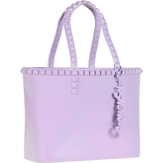 Carmen Sol Seba Mid Tote Jumbo Studs in Violet at Nordstrom, Size Medium