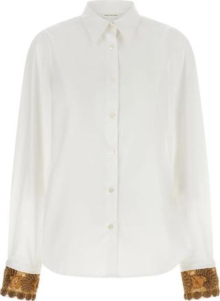 Dries Van Noten Chloris Shirt - Dames - Overhemden - Wit - S - Katoen - Overhemden