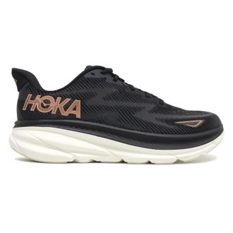 Hoka One One Hoka Clifton 9 Textile Womens Running Trainers - UK 6.5 - US 8 Women - EU 40 - Black Rose Gold - Size:UK 6.5