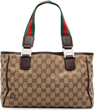 Gucci Pre-owned Gucci GG Canvas Web Horsebit Tote Unisex 7RE5ABTHBXA8KH9X