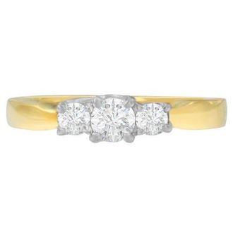House of Brilliance 14K Two-Toned Gold 1/2 CTTW Round-cut Diamond Ring in Yellow at Nordstrom, Size 6.75