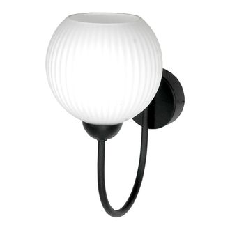 OEM Aplique De Pared Negro Con Pantalla De Cristal Blanco 15-393 Bodo