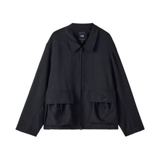 Yohji Yamamoto Light Jackets, male, Black, Size: L Y-3 Coats