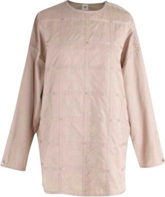 Herm&egrave;s Beige Studded Cotton Tunic Size S