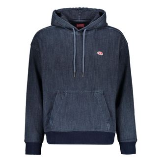 Diesel Hoodies, male, Blue, Size: M D-Um-Rib Hoodie