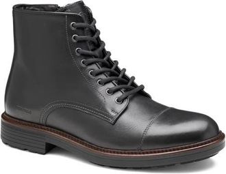 Johnston & Murphy Latham Cap Toe Combat Boot in Black European Calfskin at Nordstrom, Size 11.5
