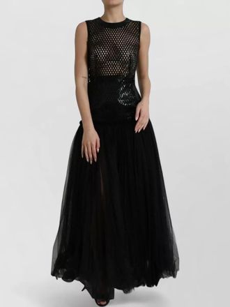 Dolce & Gabbana silk sequined sleeveless maxi dress