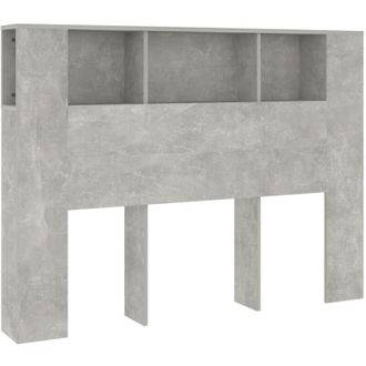 vidaXL Testiera con Scomparti Grigio Cemento 140x18,5x104,5 cm - Vidaxl