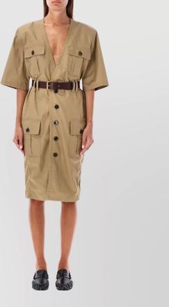 Saint Laurent dress short sleeve belted waist