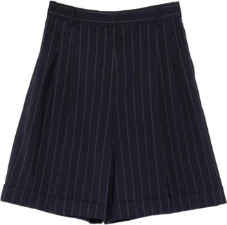 Max Mara Mstere Shorts - Dames - Korte Broeken - Blauw - L - Wol - Korte Broeken