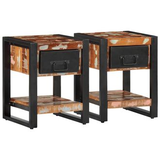 Berkfield Home Bedside Cabinets 2 pcs Multicolour Solid Rough Wood Mango