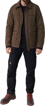 Fj&auml;llr&auml;ven Ovik Wool Padded Jacket In Dark Olive