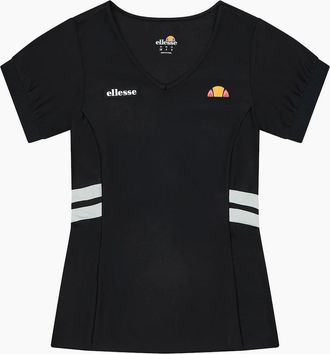 Ellesse Womens Lowery V-Neck Short Sleeve Jersey T-Shirt - Black - Size: 10