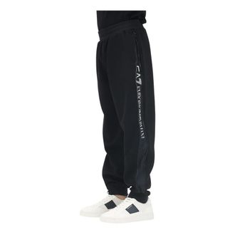 Emporio Armani Sweatpants, male, Black, Size: S Sporty Black Trousers Modern Fit