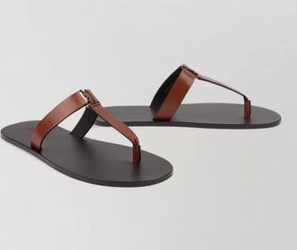 Saint Laurent leather flip flops