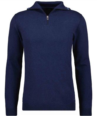 Ragman Rundhalspullover RAGMAN, Herren, Gr. 50, blau (marineblau), 95% Baumwolle 5% Kaschmir, hoch geschlossener Ausschnitt, Pullover Rundhalspullover