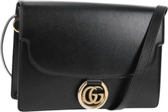 Gucci Pre-owned Cross Body Bags, female, Black, Size: ONE SIZE Pre-owned Leather Cross Body Bag
