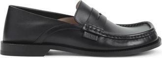 Loewe Campo Flap Back Loafers - Heren - Loafers - Zwart - 42 EU - Leer - Schoenen