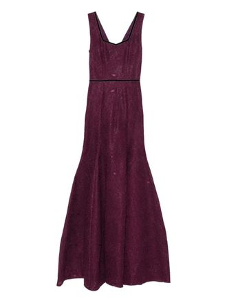 Miau by Clara Rotescu Zefir floral-lace maxi dress - Purple