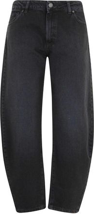 Federica Tosi Balloon-Style Black Denim Jeans With Tapered Leg
