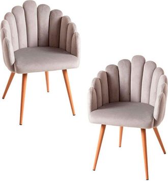 Regalos Miguel Regalos Miguel - Packs Sillas Comedor - Pack 2 Sillones Main Terciopelo - Gris Claro