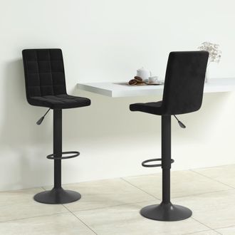 vidaXL Vidaxl - Taburetes De Cocina 2 Unidades Terciopelo Negro