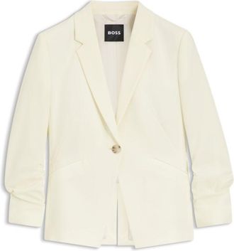 BOSS Slim-fit blazer in Japanese crepe with ruched sleeves