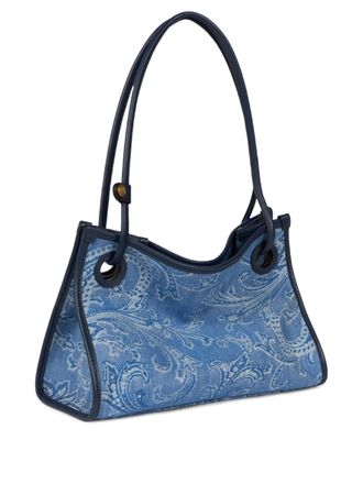 Etro small Eyes denim tote bag - Blue
