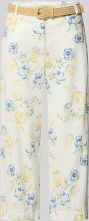 Christian Berg Caprihose aus Leinen-Baumwoll-Mix mit G&uuml;rtel in Pastellgelb, Gr&ouml;&szlig;e 36