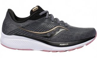 Saucony Womens Guide 14 Shoes In Charcoal/rose