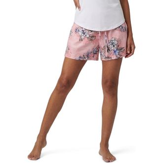 Lords of Harlech Leanne Womens Drawstring Short in Exotic Floral Coral at Nordstrom, Size Xx-Large