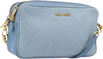 Miu Miu Pre-owned Shoulder Bag - Dames - Vintage Schoudertas - Blauw - ONE Size - Leer - Vintage