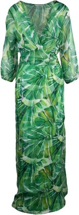 La Petite Robe Di Chiara Boni Toki Maxi Jurk - Dames - Maxi kleedjes - Groen - 2XS - Chiffon - Kleedjes