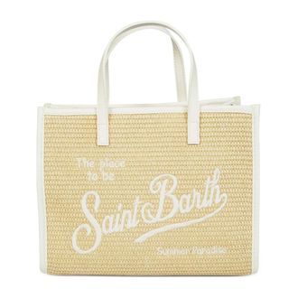 MC2 Saint Barth Tote Bags, female, Beige, Size: ONE SIZE Vivian Mid Straw Handbag